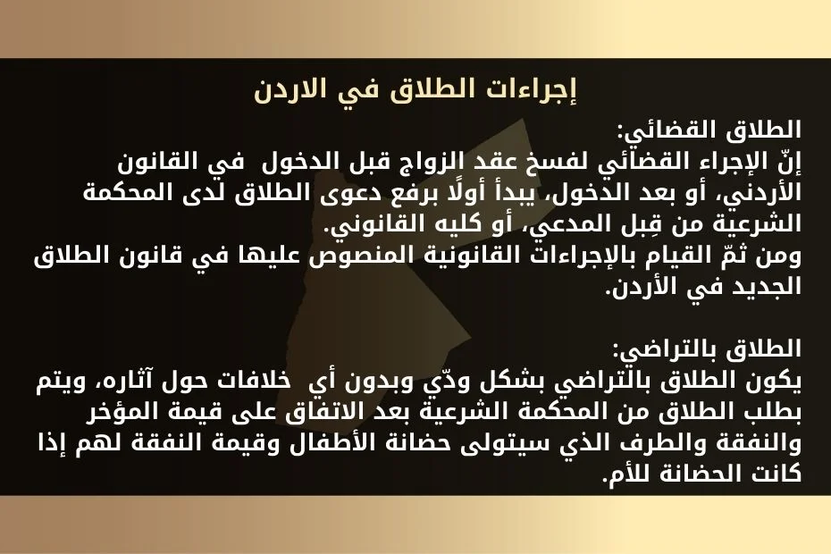 إجراءات الطلاق في الاردن