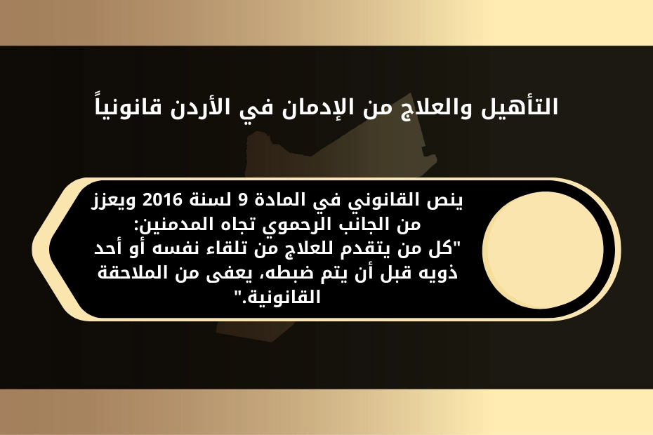 التأهيل والعلاج من الإدمان في الأردن قانونياً